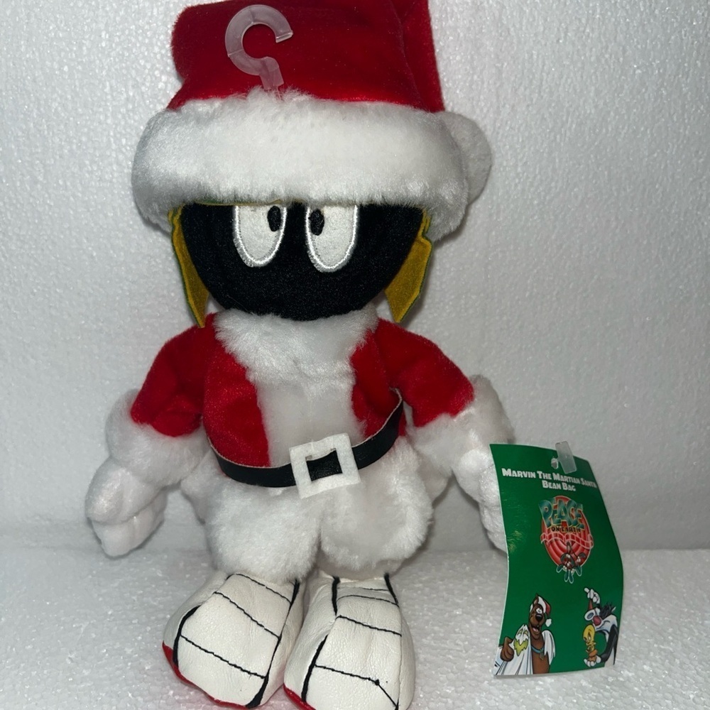 Warner Bros Studio 1998 Marvin The Martian Santa Bean Bag, Peace On Earth - Picture 8 of 8